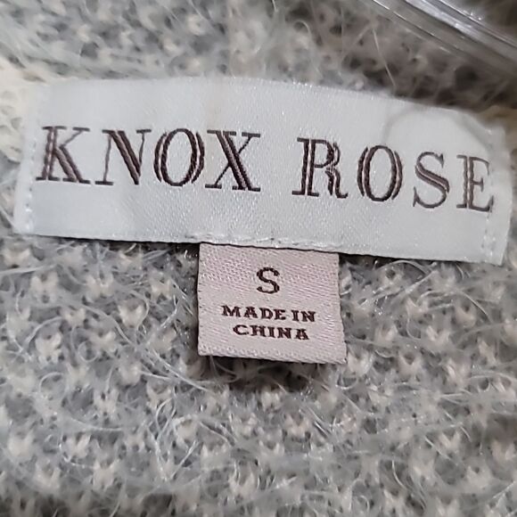 Knox Rose Cream Multicolored Printed Cardigan Sweater Sz Small - Picture 7 of 8